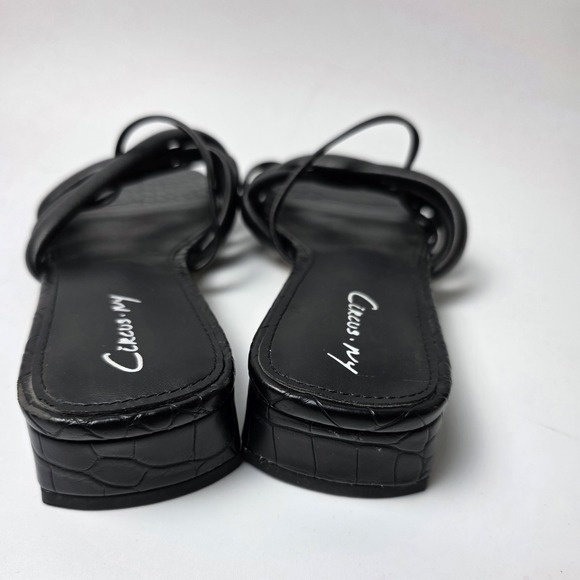 Woman's Circus NY by Sam Edelman Black Croc Sandals Size 6 Scuffs See Pics #0387 - Picture 3 of 9